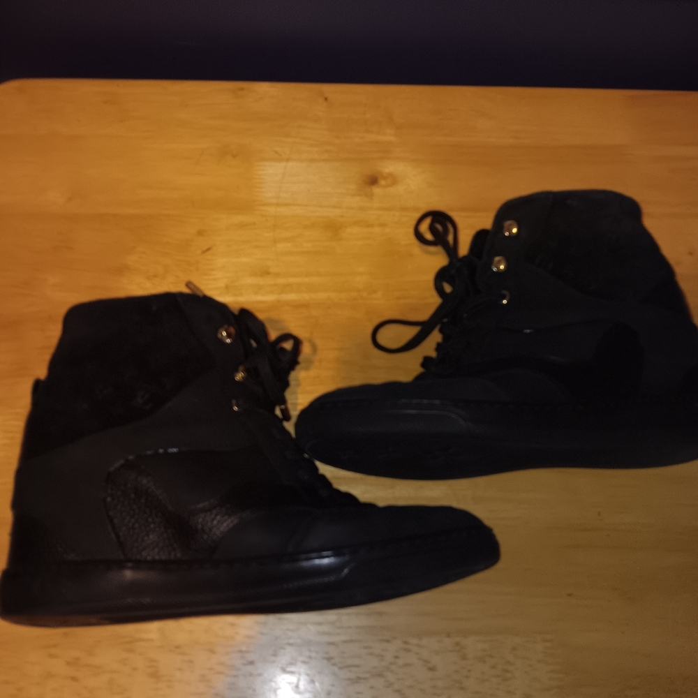 Louis Vuitton Suede & Leather Monogram Boots Size 6 1/2 - Picture 2 of 6